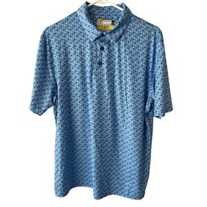 Nicklaus eco choice blue floral polo shirt poly/elastane blend Mens sz M golf